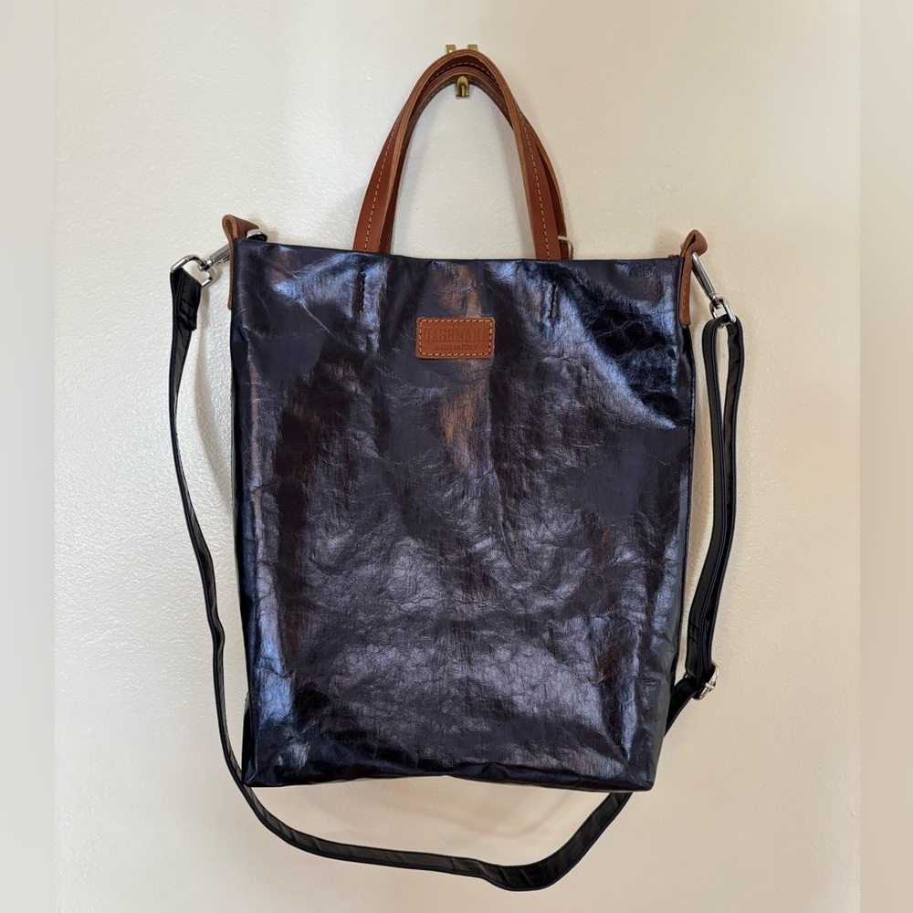 Uashmama Otti - Washable Paper - Leather-Like Crossbody Metallic Purple/Petrolio